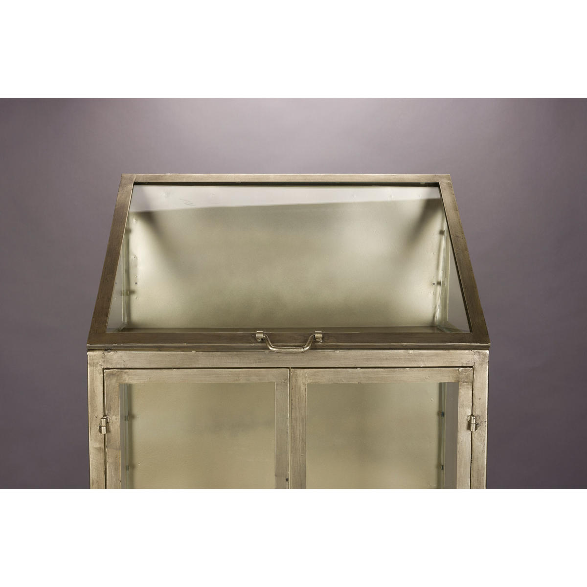 VITRINENSCHRANK Monviso - Grau, Metall (64/151/35cm) - Dutchbone