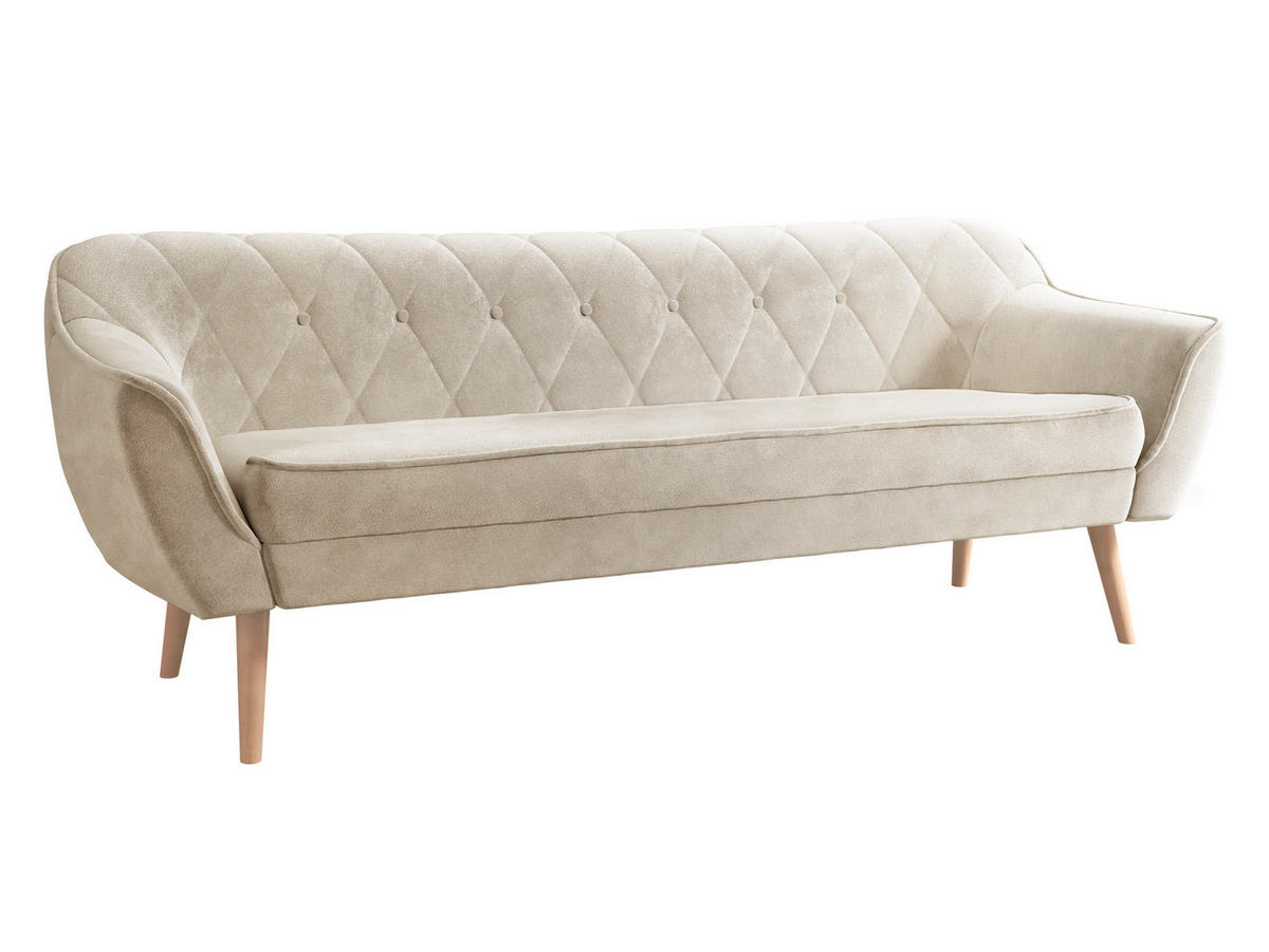 SOFA Skand 3 - Beige/Naturfarben, Holz/Textil (180/75/74cm) - MIRJAN24