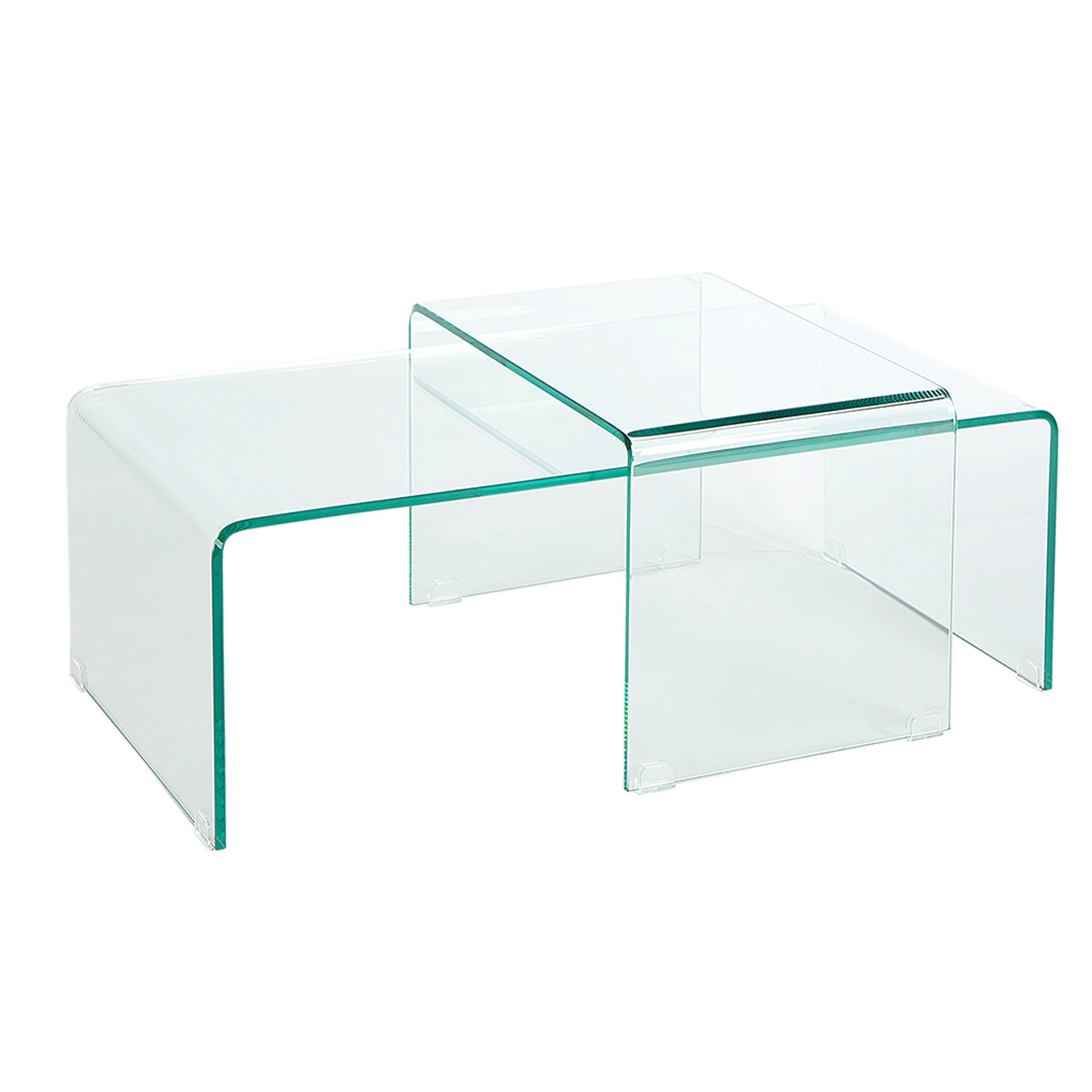 COUCHTISCH FANTOME Glas Transparent 100 cm 2er Set - Transparent/Braun, Glas (50/100/35cm) - riess-ambiente