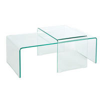 COUCHTISCH FANTOME Glas Transparent 100 cm 2er Set - Transparent/Braun, Glas (50/100/35cm) - riess-ambiente