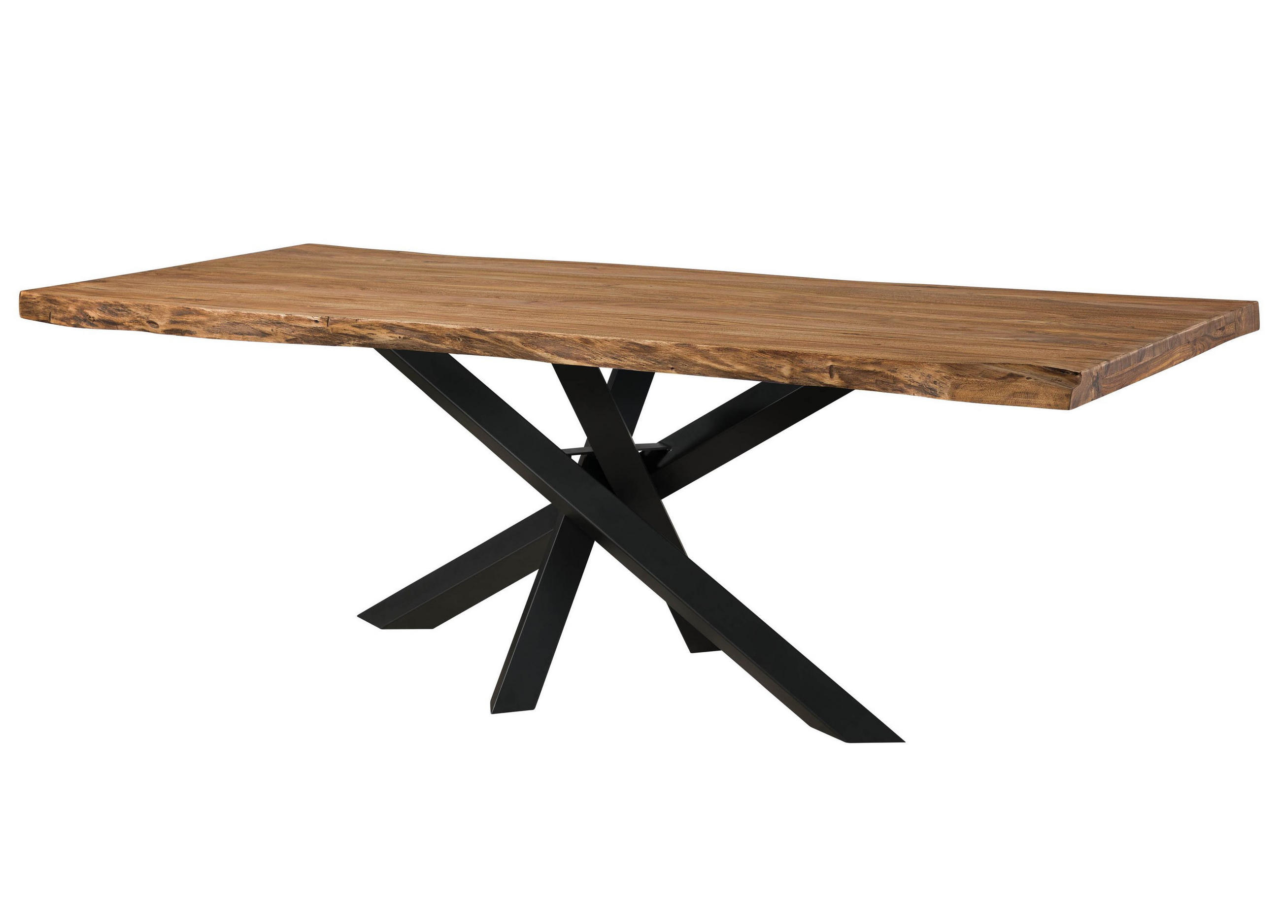 BAUMTISCH Sheesham 200x100x79 natur gebeizt / Mikado-Beine anthrazit matt FREEFORM 5 - Anthrazit/Naturfarben, Holz (200/100/79cm) - Massivmoebel24
