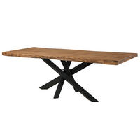BAUMTISCH Sheesham 200x100x79 natur gebeizt / Mikado-Beine anthrazit matt FREEFORM 5 - Anthrazit/Naturfarben, Holz (200/100/79cm) - Massivmoebel24