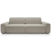 3-SITZER SOFA Baleo Greige Chenille-Bezug - Taupe/Schwarz, Kunststoff/Textil (257/82/105cm) - Selsey