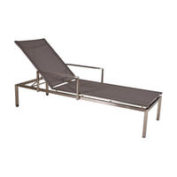SONNENLIEGE Eva 2er Set Verstellbar Taupe Edelstahl Gartenliege - Taupe, Metall (66/105/200cm) - DELUKE