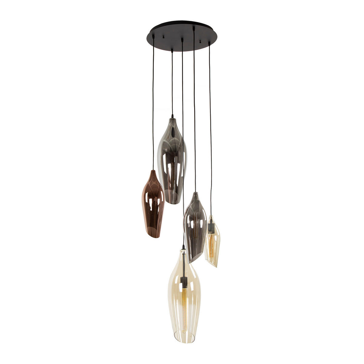 HÄNGELEUCHTE Cocoon Schwarz 60/60/ 180 cm - Schwarz, Glas (60/60/180cm) - Hoyz Collection