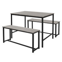 ESSTISCH Set 3-teilig - Grau, Holzwerkstoff (107/75/67cm) - ML-DESIGN