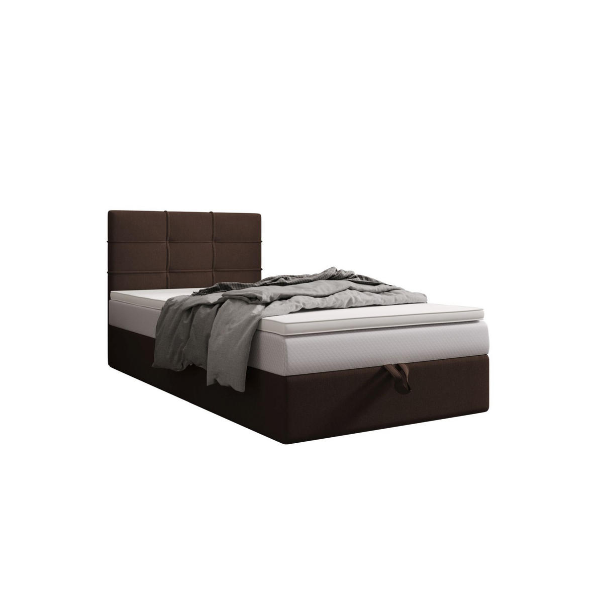 BOXBETT DUO 2 90x200 Cosmic 800, mit Matratze H3, Bonell und Topper, Dunkelbraun - Dunkelbraun, Holz/Kunststoff (90/200cm) - Bedante
