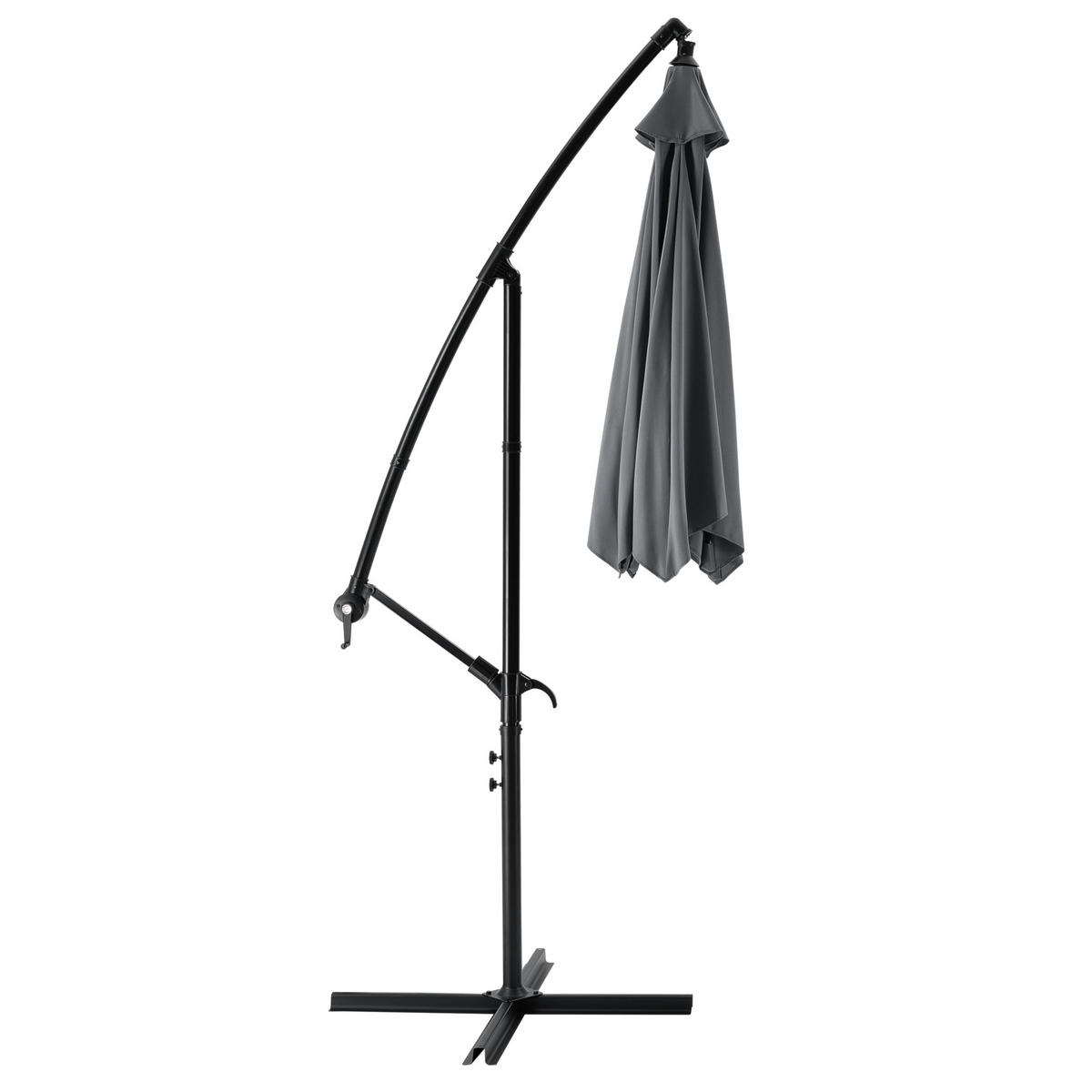 AMPELSCHIRM Budva - Grau, Textil/Metall (290/270cm) - casa.pro
