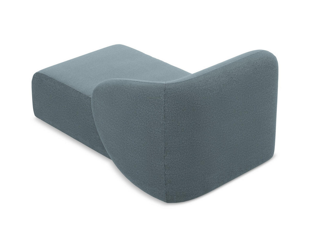 SOFAELEMENT Rechts Bouclé Stoff Blau - Blaugrau/Schwarz, Holzwerkstoff/Kunststoff (91/75/166cm) - Makamii