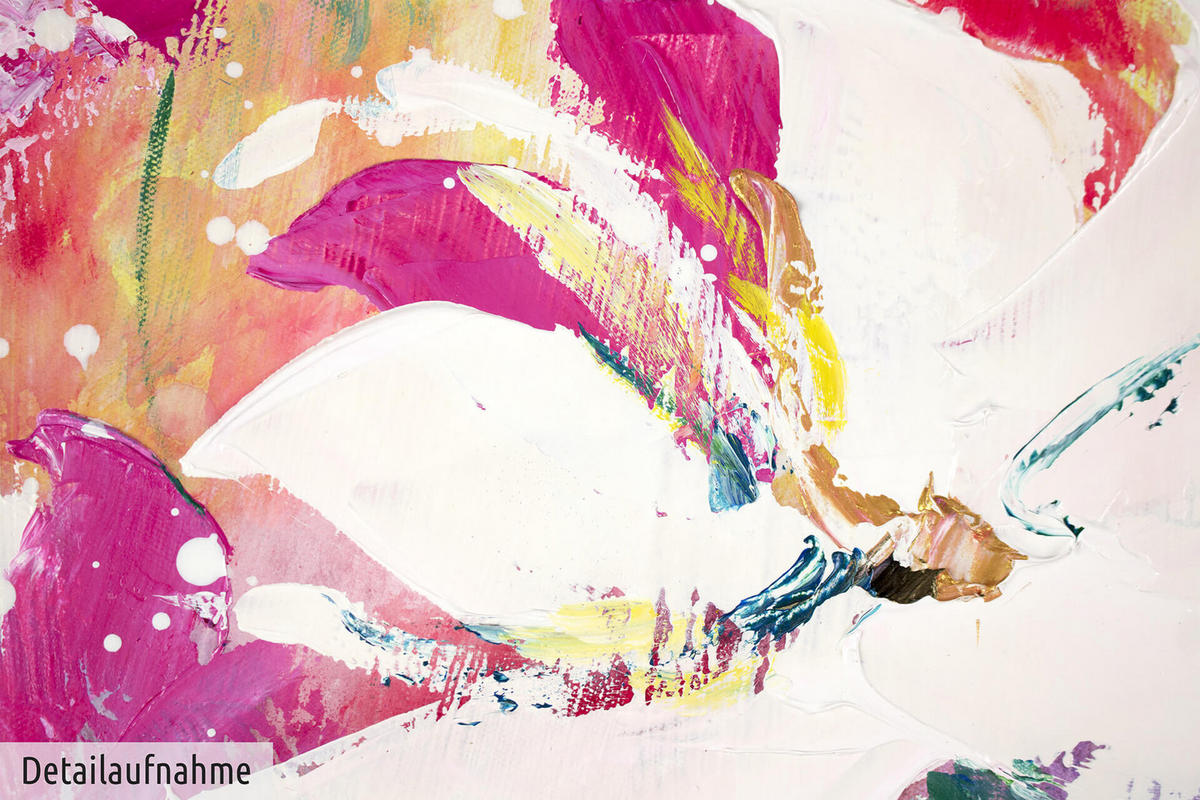 ÖLGEMÄLDE 80/80 cm - Pink/Weiß, Holz/Textil (80/80cm) - KUNSTLOFT