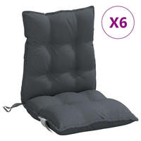 NIEDRIGLEHNER-AUFLAGEN 6Er Set Anthrazit Oxford-Gewebe - Anthrazit, Textil (50/7/100cm) - vidaXL
