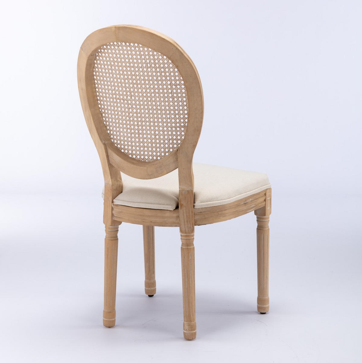ESSZIMMERSTUHL 2er-Set Französischer Stil Beige Rattan Stoff - Beige, Holz (49/95/59.5cm) - Meubliv
