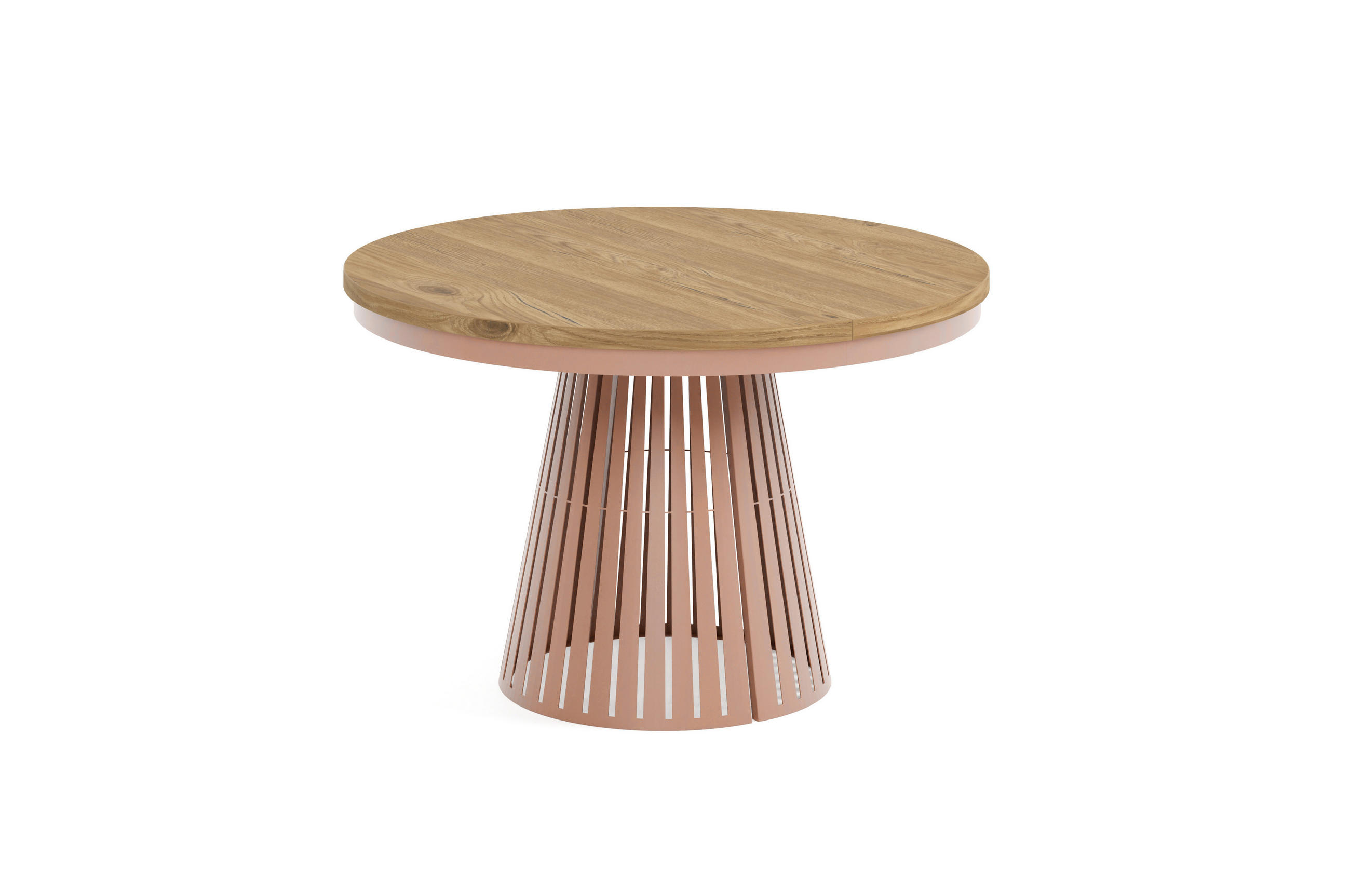 ESSTISCH Cone Bis - Eichefarben/Kupferfarben, Holzwerkstoff/Metall (120/120/76cm) - Meblini
