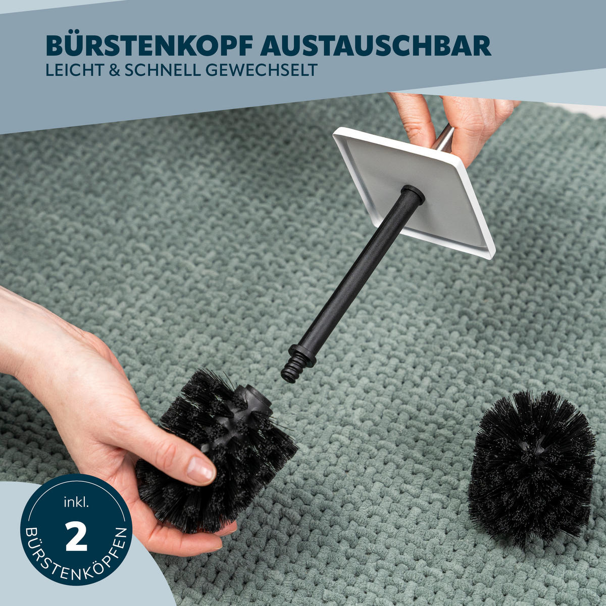 WC-GARNITUR inkl. Wandhalterung - Weiß, Metall (10/39/14.5cm) - bremermann