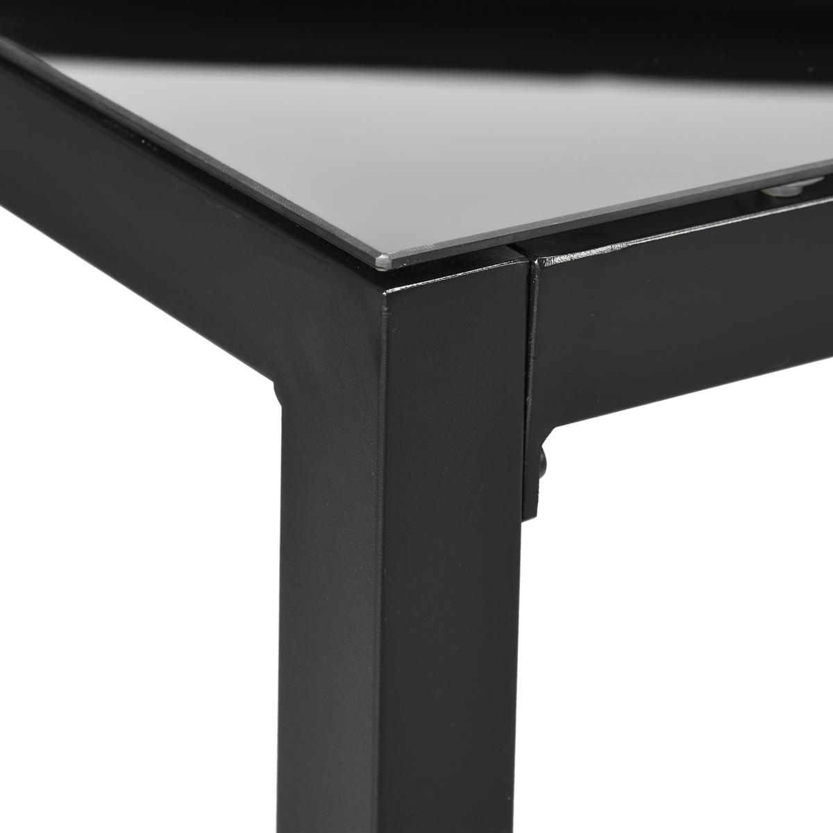 GARTENTISCH DE-14084 rechteckig 180x80 cm, gehärtetes Glas Schwarz - Schwarz, Metall (180/80/72cm) - ComfortXL
