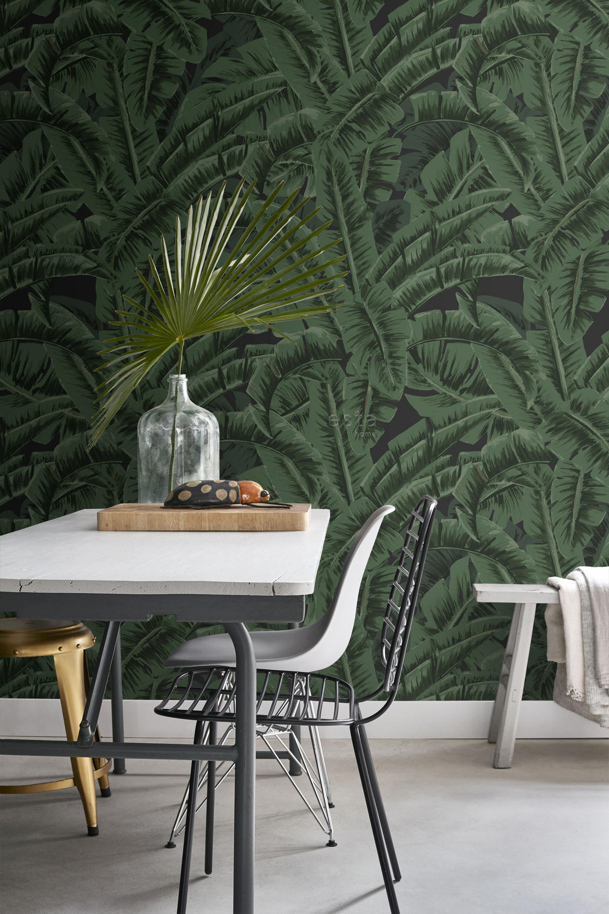 FOTOTAPETE Bananenblätter 150 x 279 cm - Grün, Papier (150/279cm) - ESTAhome