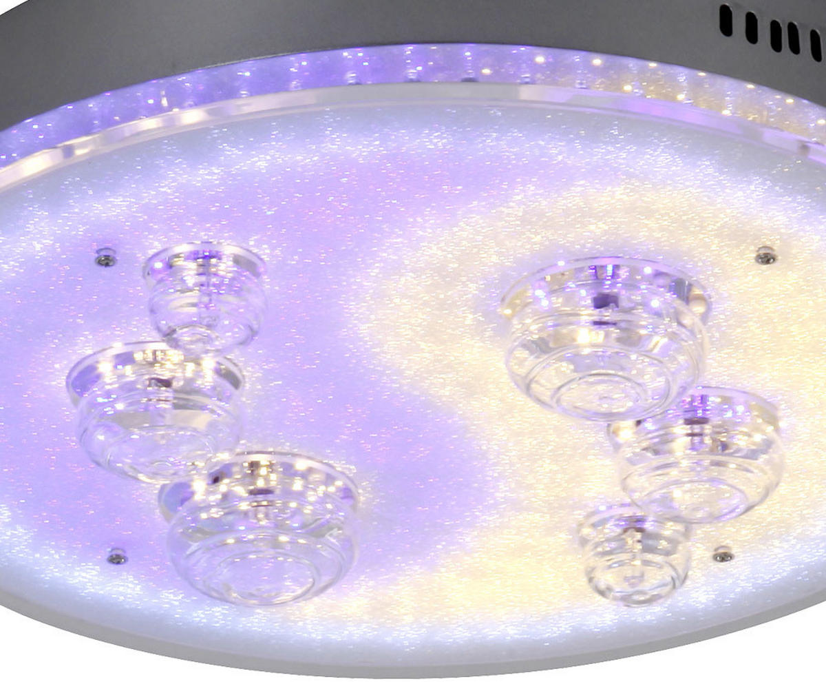 LED DECKENLEUCHTE Metall Silber - Silberfarben, Metall (43/43/12cm) - Globo Lighting