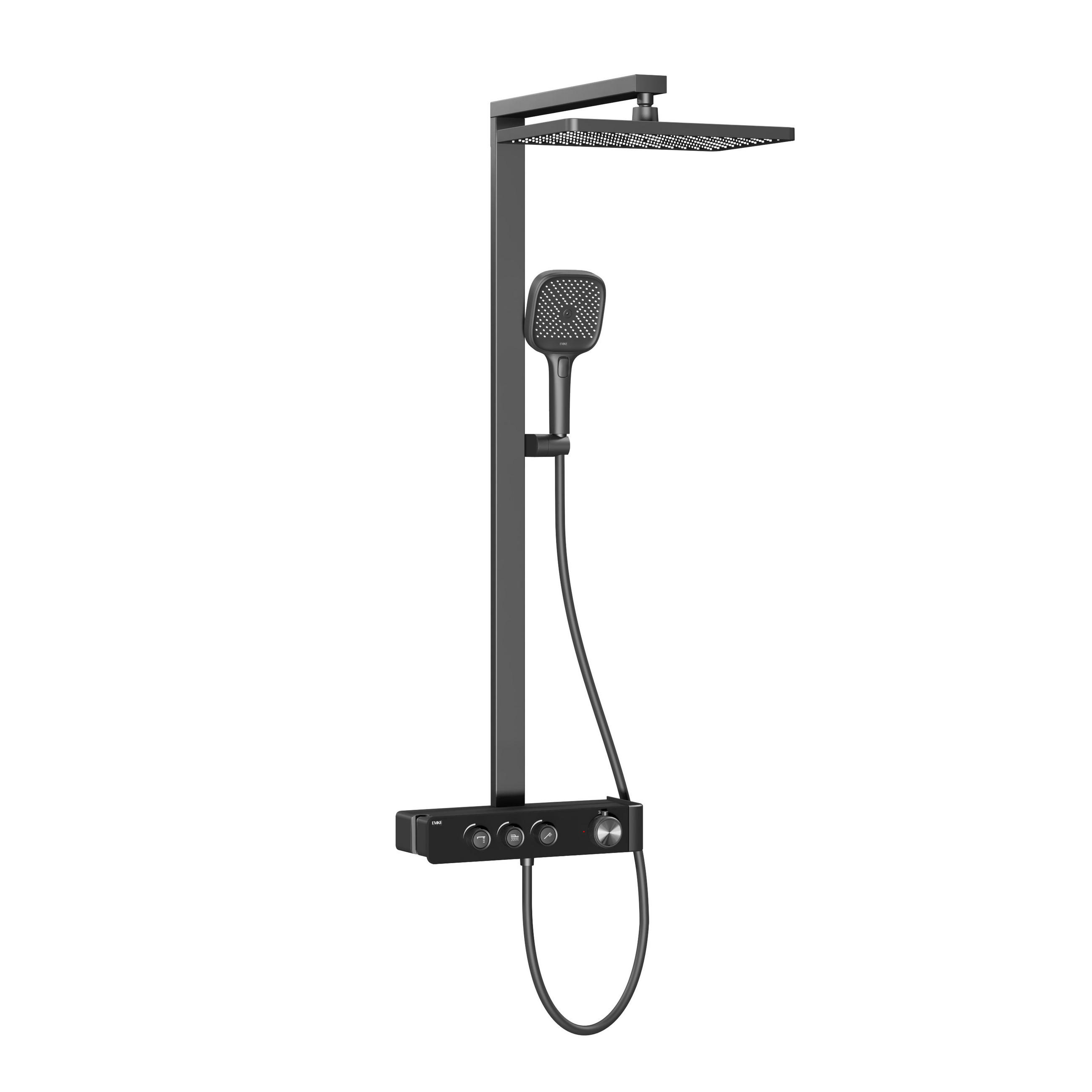 ÜBERKOPFBRAUSESET mit Dreiwege-Konstanttemperaturmischer Anthrazit Matt - Anthrazit, Metall (36/112/48.5cm) - EMKE