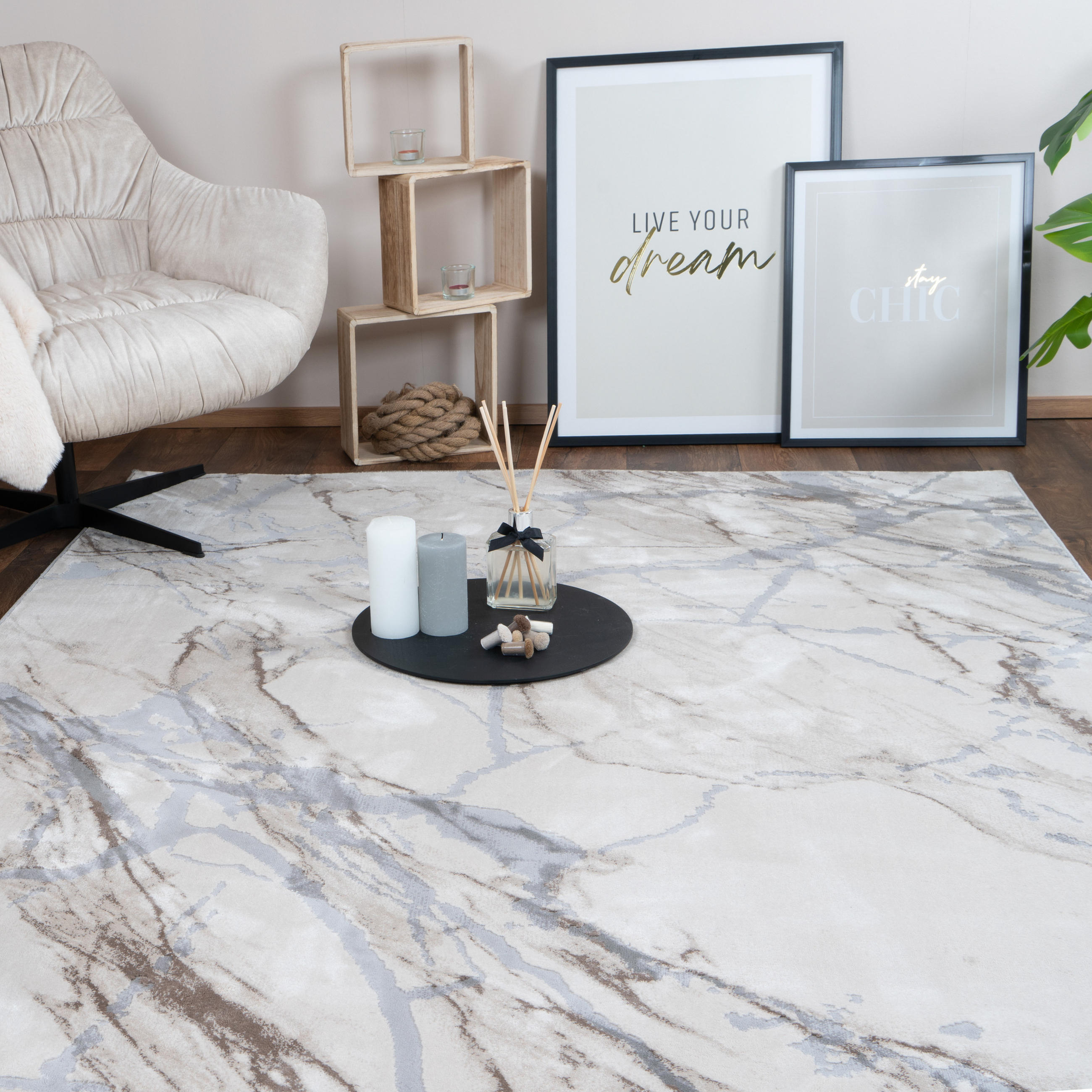 VINTAGE-TEPPICH ALEGRA 160/230 cm Beige - Hellgrau, Naturmaterialien/Textil (160/230cm) - Consilio Concept