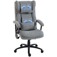DREHSTUHL Massage ergonomisch 4 Knetpunkte hoher Butterfly-Sitz Grau - Grau, Textil (70.5/122/76cm)