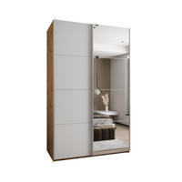 SCHWEBETÜRENSCHRANK 245,5/160/64 2-türig - Silberfarben/Weiß, Holz/Metall (160/245/64cm) - Abiks Möbel