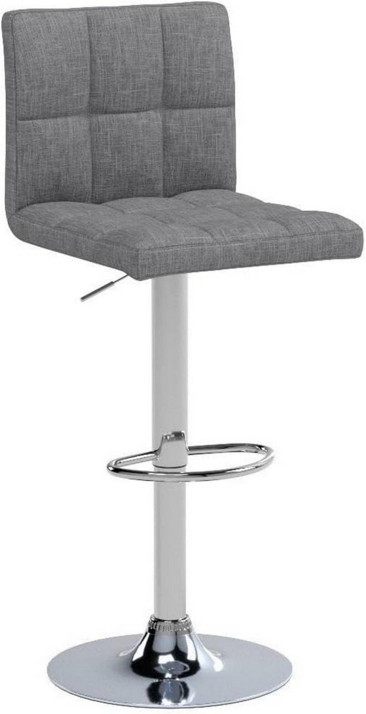 BARHOCKER drehbar, Leinen, Hellgrau - Silberfarben/Hellgrau, Textil/Metall (44/92/38.5cm) - Woltu