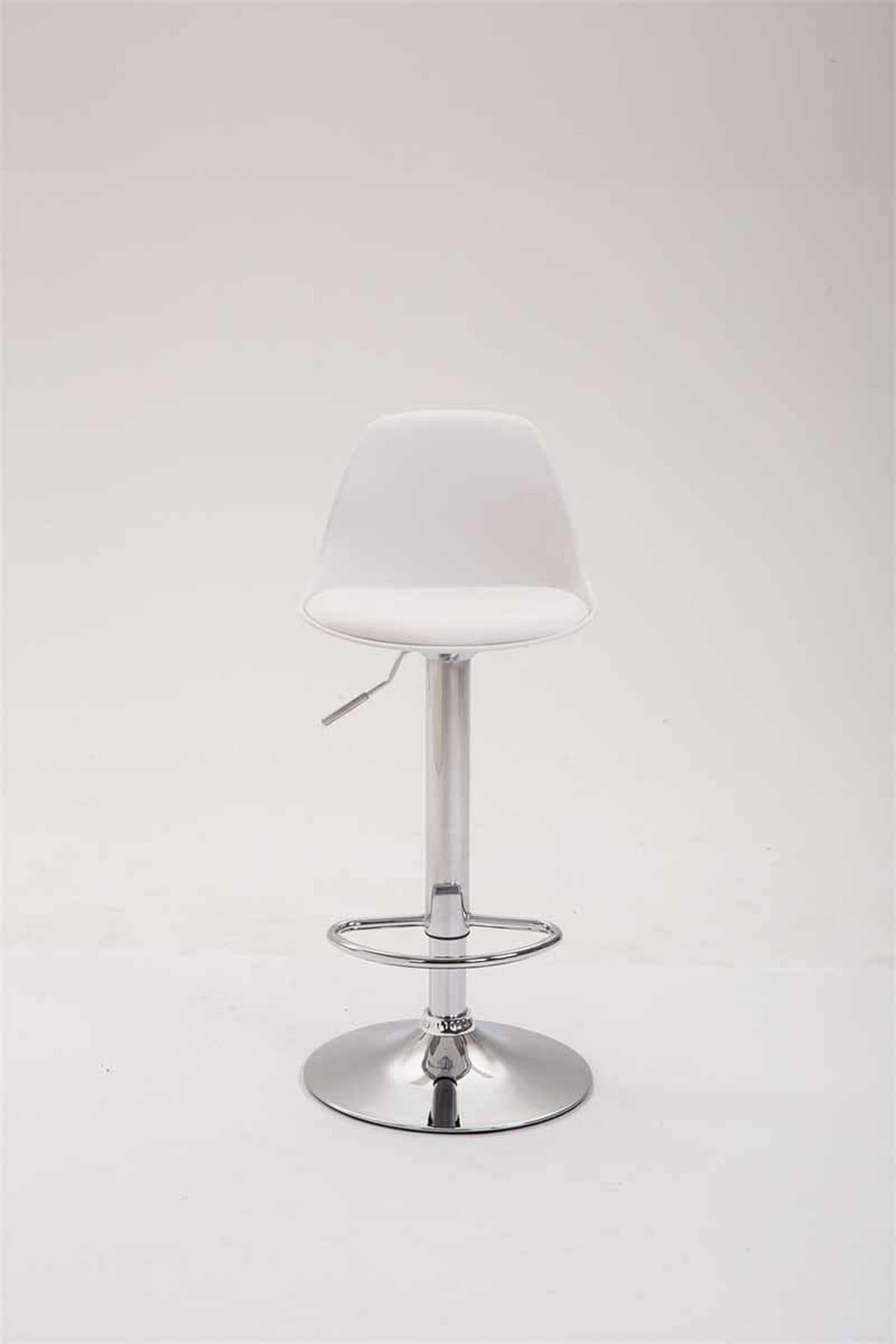 BARHOCKER Kunststoff weiß - Chromfarben/Weiß, Kunststoff/Metall (39/82/43cm) - CLP