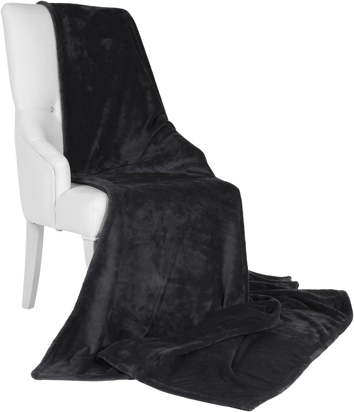 DECKE Aurelia 150/200 cm Schwarz - Schwarz, Textil (200/150cm) - Beautissu 