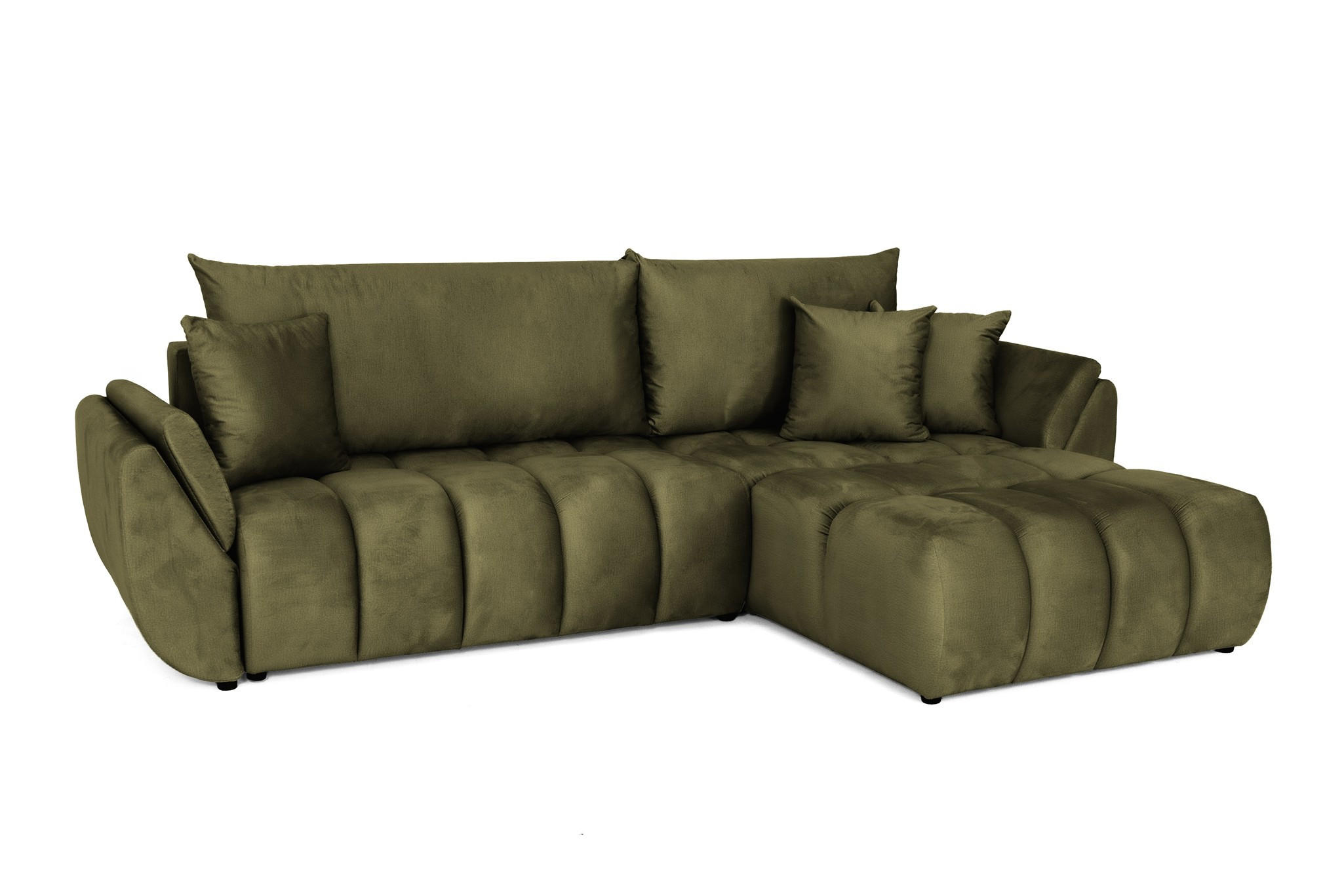 ECKSOFA Collin Mit Schlaffunktion - Grün, Holzwerkstoff/Textil (185/280cm) - Fun Möbel