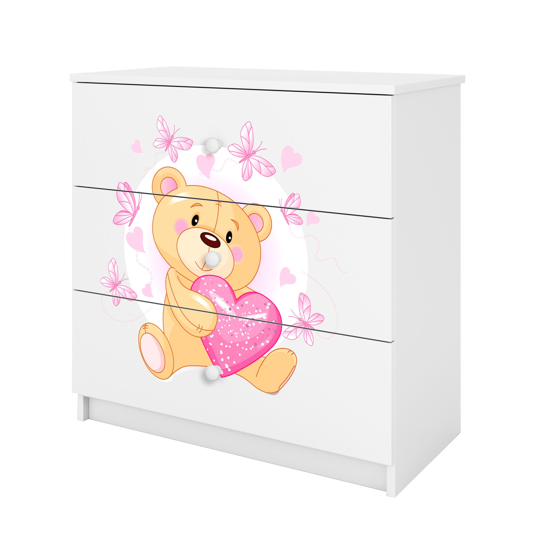 KOMMODE Babydreams Teddybär II 81/81/41 - Weiß, Holzwerkstoff (81/81/41cm) - RAUMHIRSCH FURNITURE