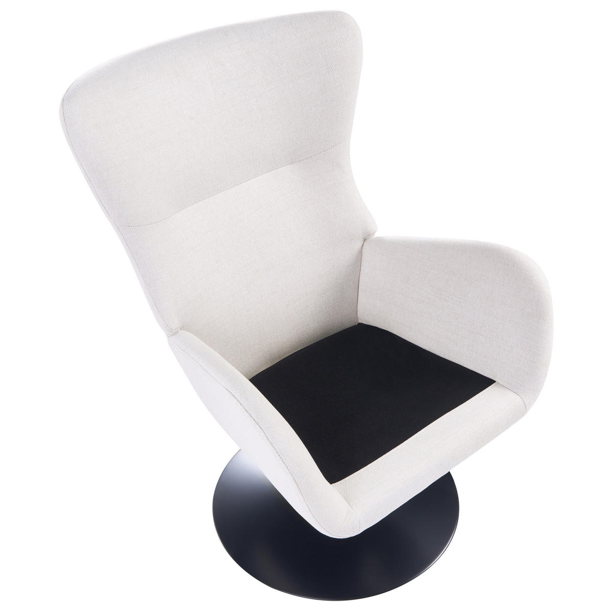 DREHSESSEL Cremeweiß Vigge - Weiß, Textil (70/96/78cm) - Beliani