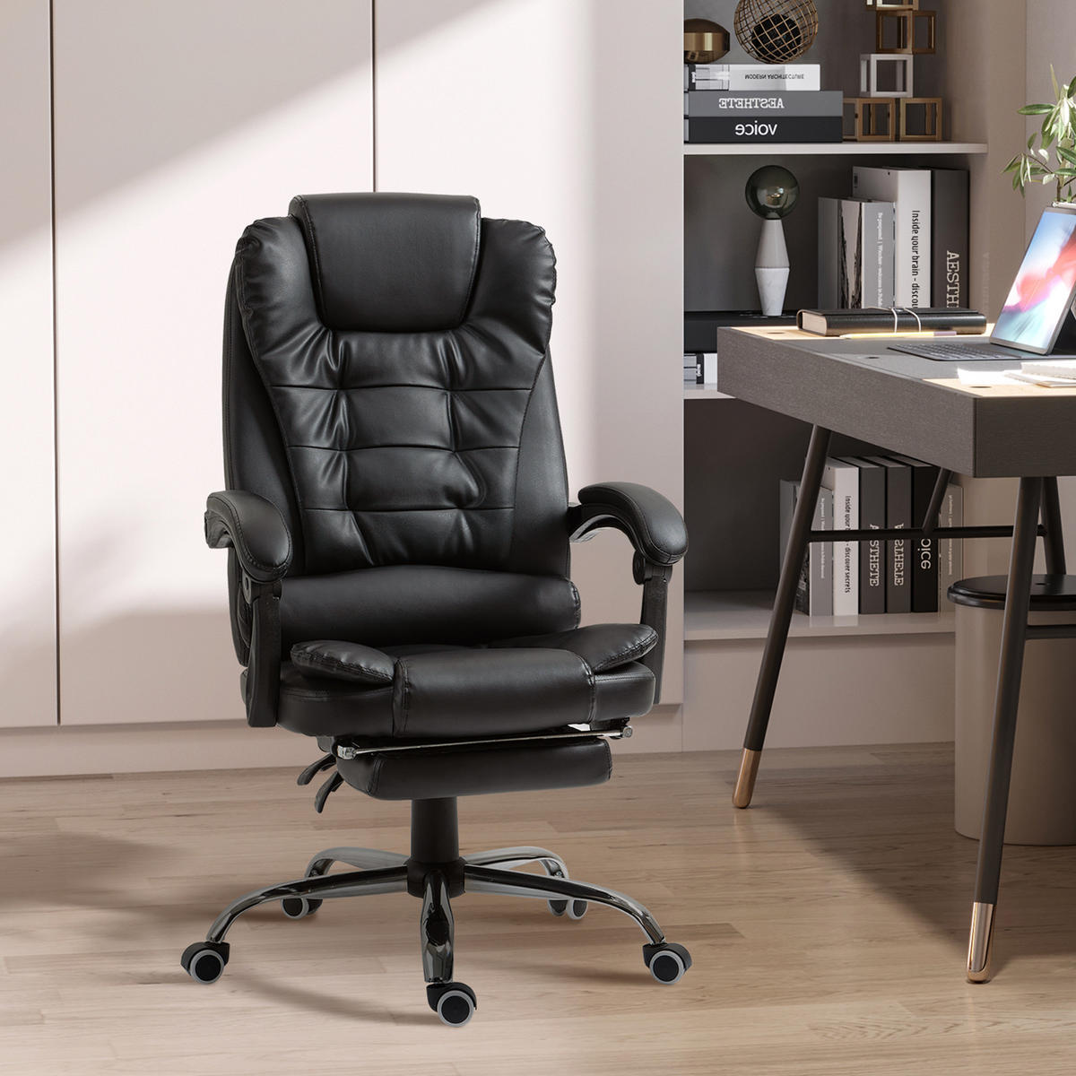 CHEFSESSEL Schwarz 64.5/69.0/117.0 cm - Schwarz, Textil (69/117/64.5cm)