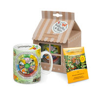 WISSENSBECHER Gemüsegarten mit Samentüte in Geschenkbox - Naturfarben, Keramik (0.46L) - Könitz