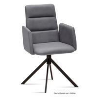 ARMLEHNSTUHL (6er-Set) Duana 52x92x60 Schwarz/Grau - Schwarz/Grau, Kunststoff (60/92/52cm) - 58aufmkessel