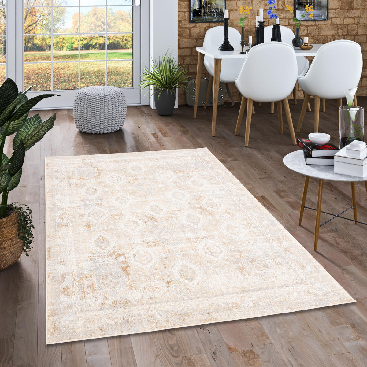 DESIGNER TEPPICH MODERNE ORIENT VINTAGE KLASSIK - Creme, Textil (80/150cm) - Pergamon