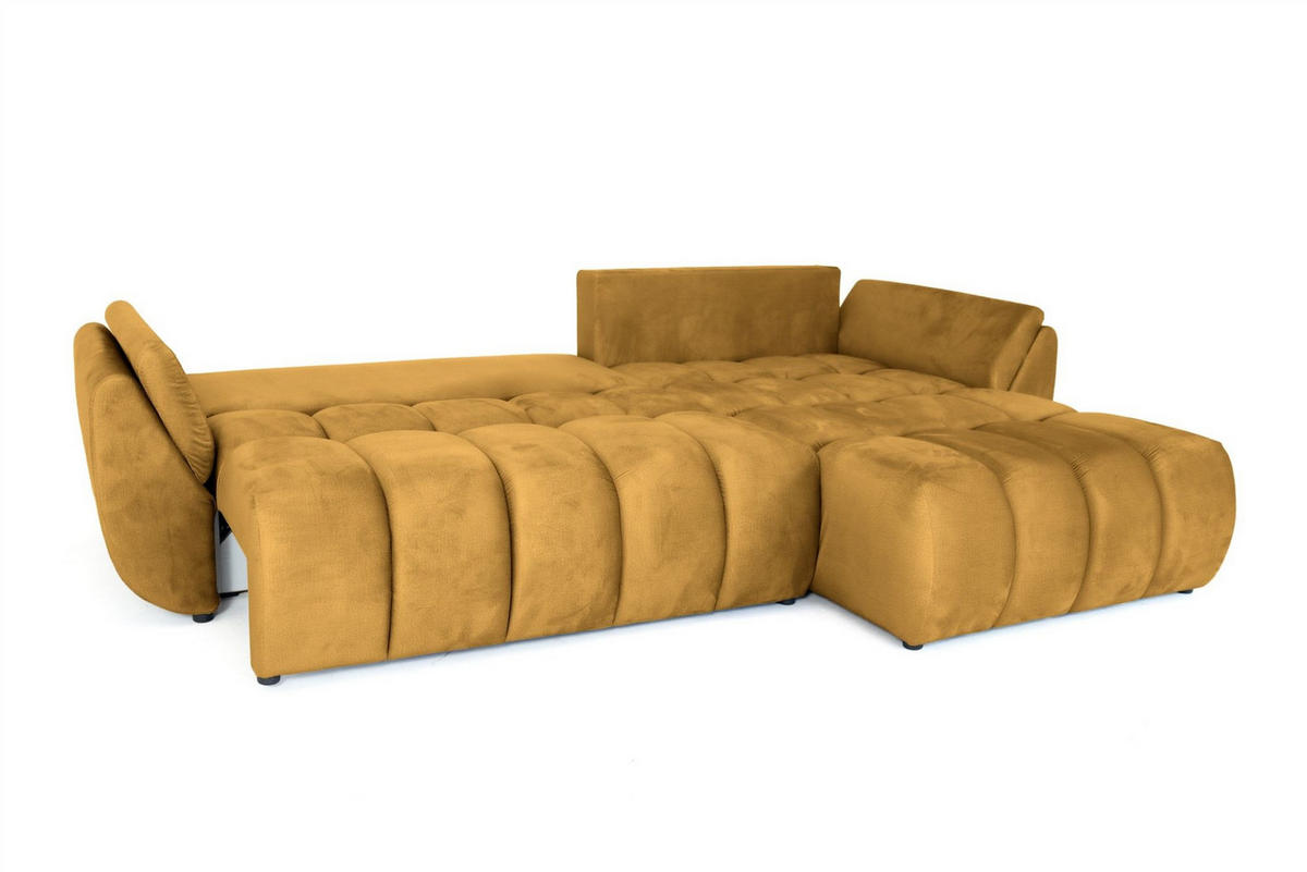ECKSOFA Collin Mit Schlaffunktion - Gelb, Holzwerkstoff/Textil (185/280cm) - Fun Möbel