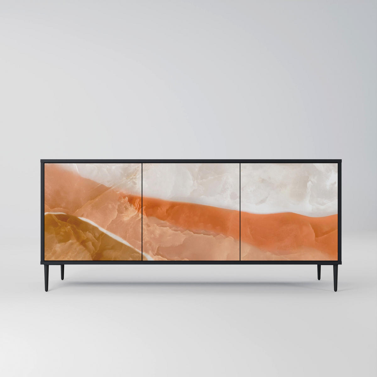 SIDEBOARD SANDHILLS SPLENDOUR, Eicheneffekt, 164,5x42x77,5 cm, 3 Türen - Eichefarben/Buchefarben, Holzwerkstoff/Buchenholz (164.5/77.5/42cm) - SpaceRebels
