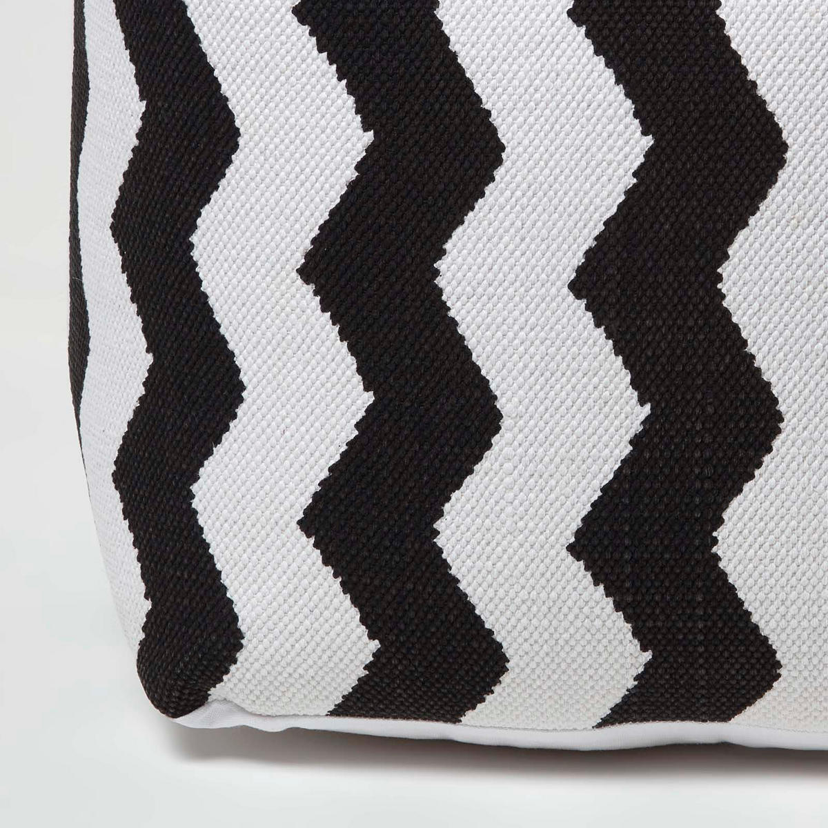SITZWÜRFEL schwarz-weiß, Zickzack-Hocker 40/40/40 cm - Schwarz, Textil (40/40/40cm) - Homescapes