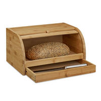 ROLLBROTKASTEN - Hellbraun, Holz/Holzwerkstoff (40.5/21/28cm) - Relaxdays