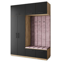 GARDEROBENSCHRANK REMA 180/240/60 cm Modern Garderobe-Set Eiche Wotan - Eiche Wotan/Lila, Holzwerkstoff (180/240/60cm) - MASSENO