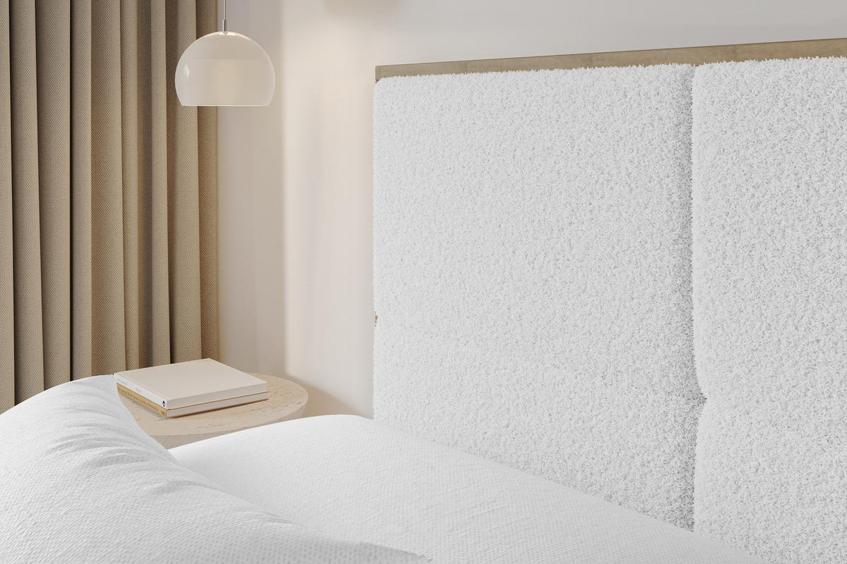 POLSTERBETT mit Bettkasten und Lattenrost, Bett mit Matratze H3/H4 - LILA 140x200 Weiß - Weiß, Holzwerkstoff/Textil (140/200cm) - ALTDECOR