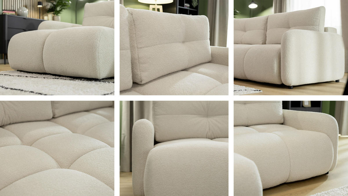 ECKSOFA Sandy - Schwarz/Naturfarben, Holz/Kunststoff (238/165cm) - MIRJAN24