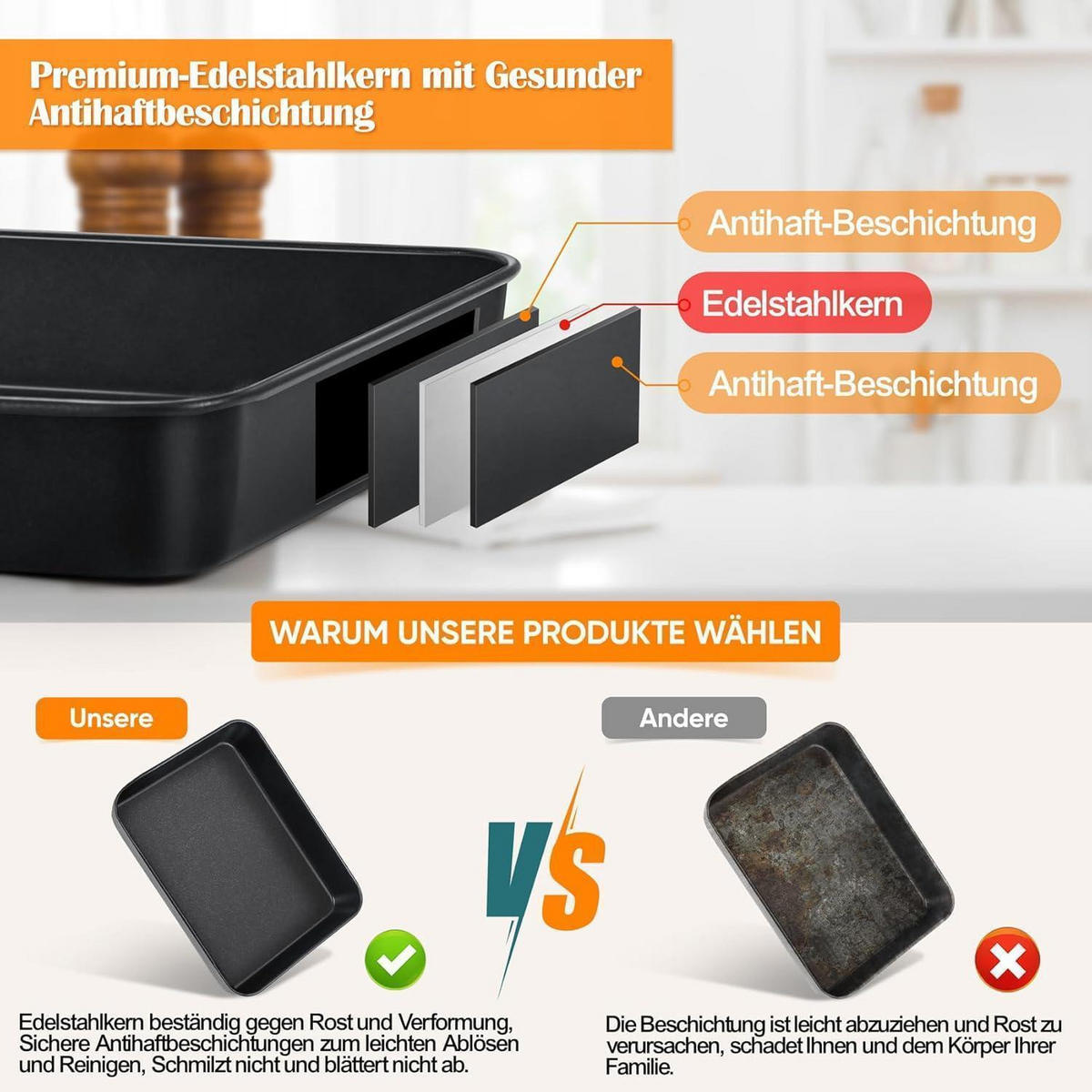 BACKBLECH 2er Set 31,8 x 24,8 x 5 cm - Schwarz, Metall (24.8/5/5cm)