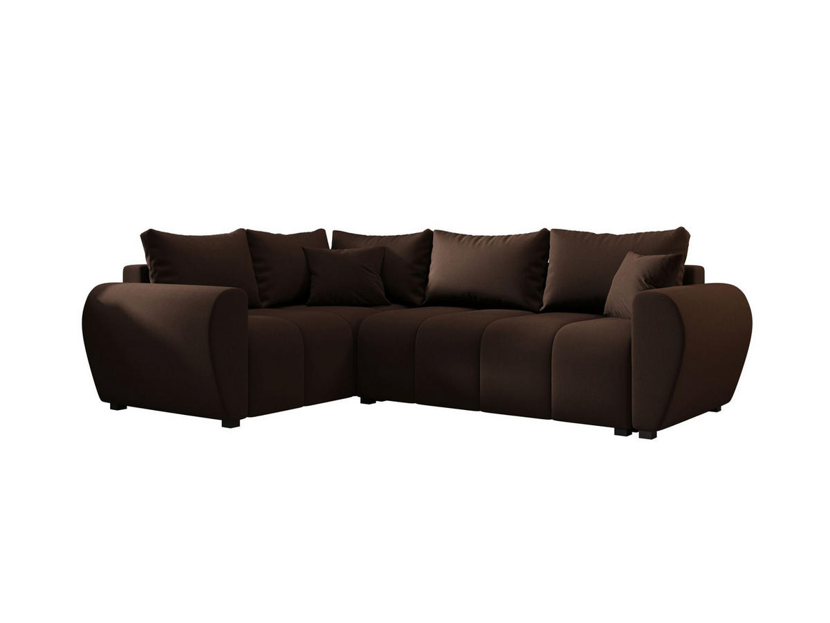 ECKSOFA MOLISA L PLUS Cosmic 800 Links mit Schlaffunktion - Braun, Textil (235/175cm) - Bedante