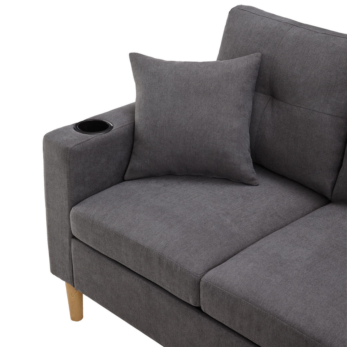 ECKSOFA 175/129/90 cm Dunkelgrau - Dunkelgrau, Textil (129/175cm)
