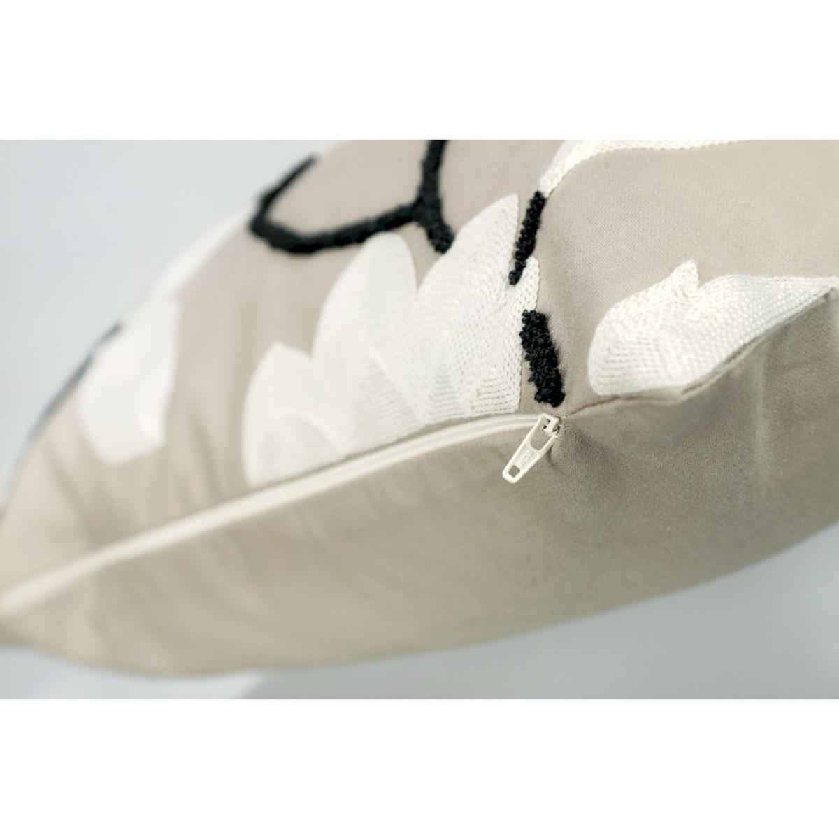ZIERKISSENHÜLLE FLEUR - Beige, Textil (45/45cm) - Schöner Wohnen