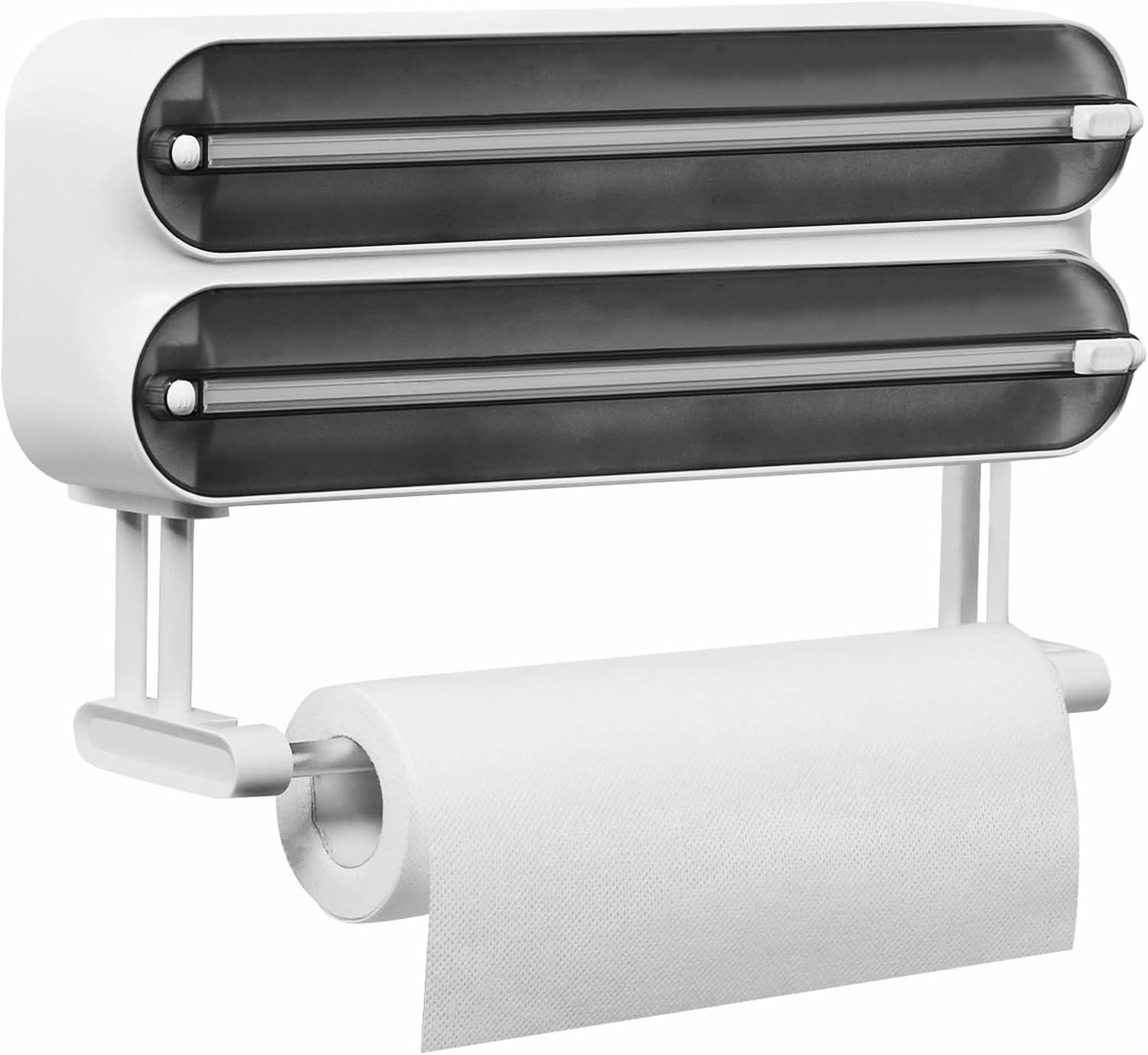 TOILETTENPAPIERHALTER, Magnetischer Frischhaltefolienspender - Grau, Kunststoff (6.7/21.6/37.2cm) - BELZ