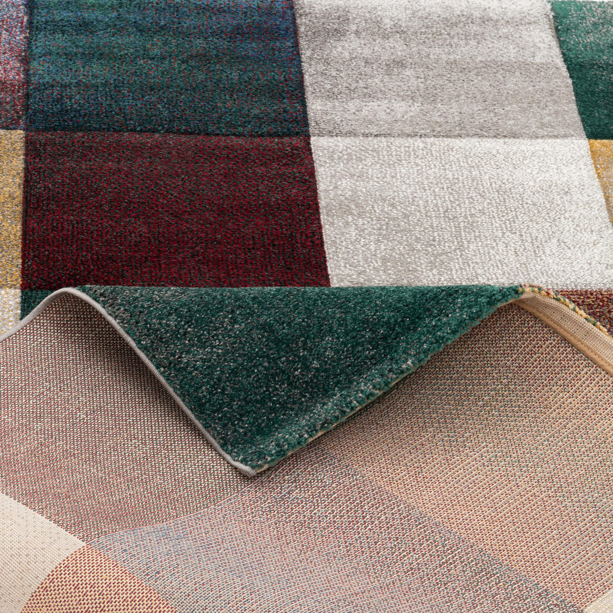 DESIGNER TEPPICH MAUI ROST KARO - Grün, Textil (120/170cm) - Pergamon