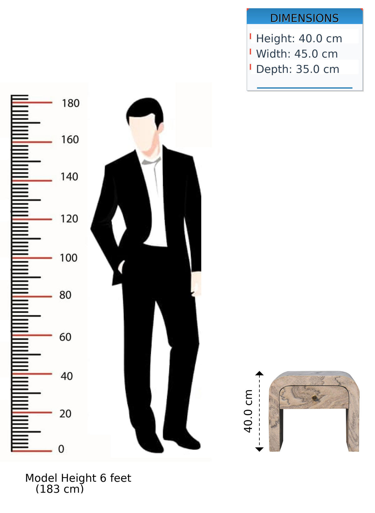 NACHTTISCH aus Massivholz, 1 Schublade, Weiß - Messingfarben/Weiß, Holz/Metall (45/40/35cm) - Artisan Furniture