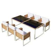 GARTEN-ESSGRUPPE 170/80/75 cm braun/weiß aus PE-Rattan mit 6 Stühlen - Braun, Naturmaterialien - OKWISH
